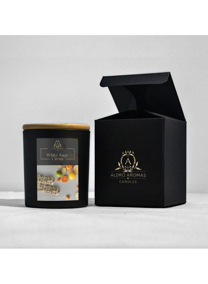 Aldro Aromas Scented Candel in Jar Long Lasting, Fragrance-White Sage Citrus 225 Grams - Image 2