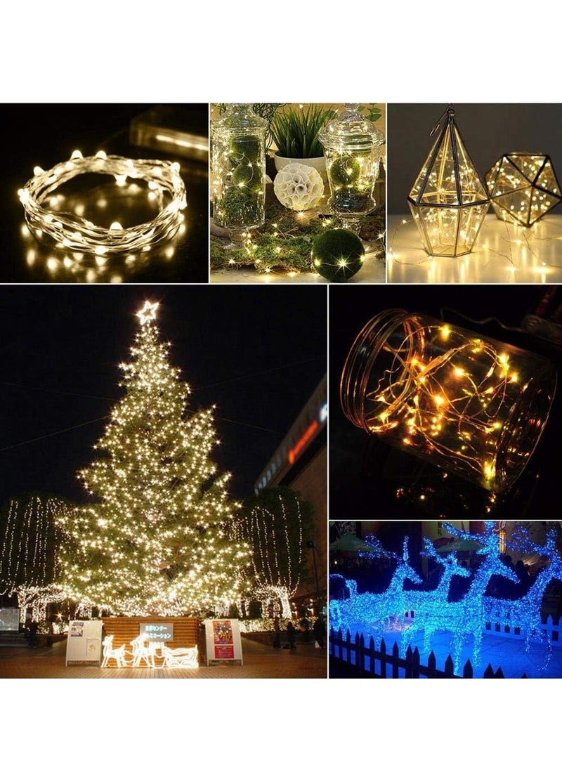 Generic starmart Fairy Christmas Diwali Lights Battery Operated, 10M/33ft/100 LED Warm White String Light, Waterproof Battery Case, Indoor Lights for Xmas Tree Wedding,Party Events Garden Spring Decoration  - Image 1
