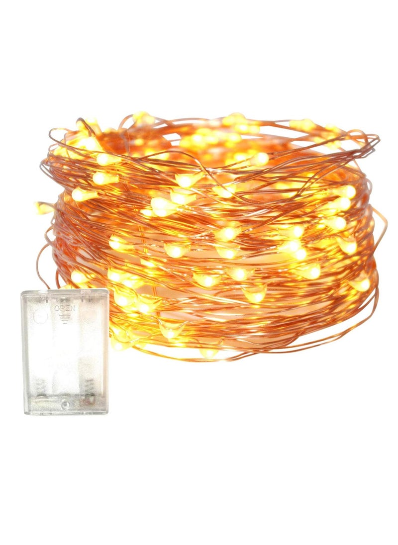Generic starmart Fairy Christmas Diwali Lights Battery Operated, 10M/33ft/100 LED Warm White String Light, Waterproof Battery Case, Indoor Lights for Xmas Tree Wedding,Party Events Garden Spring Decoration  - Image 2