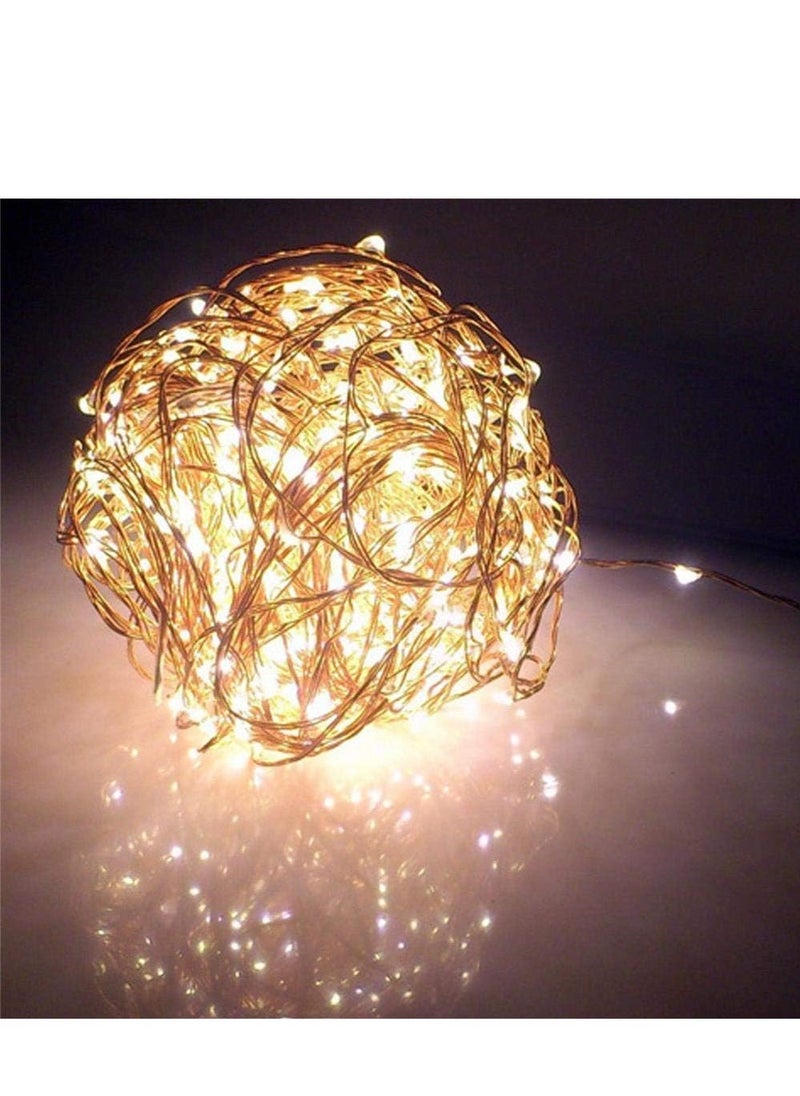 Generic starmart Fairy Christmas Diwali Lights Battery Operated, 10M/33ft/100 LED Warm White String Light, Waterproof Battery Case, Indoor Lights for Xmas Tree Wedding,Party Events Garden Spring Decoration  - Image 4