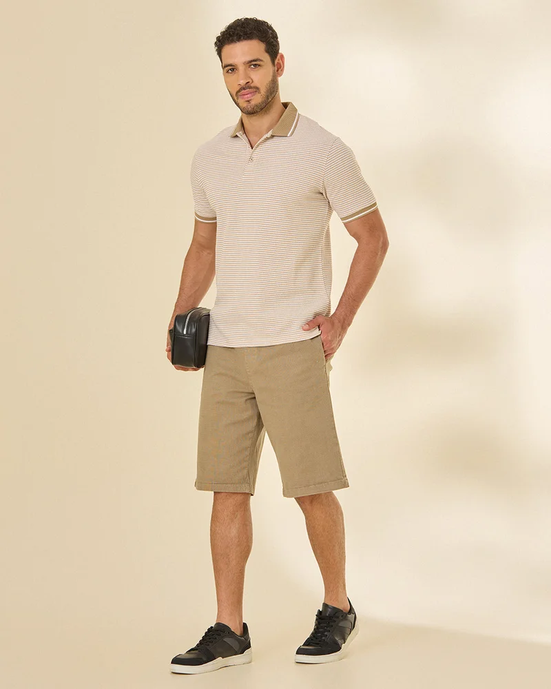 Redtag Men Beige Pull-On Shorts