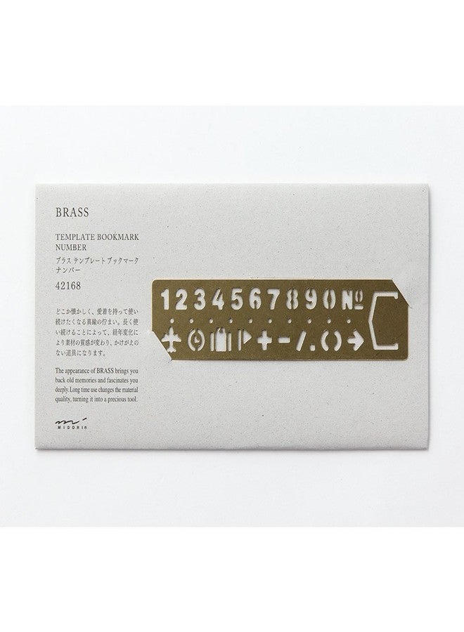 Midori Brass Template Bookmark, Number (42168006) - Image 2