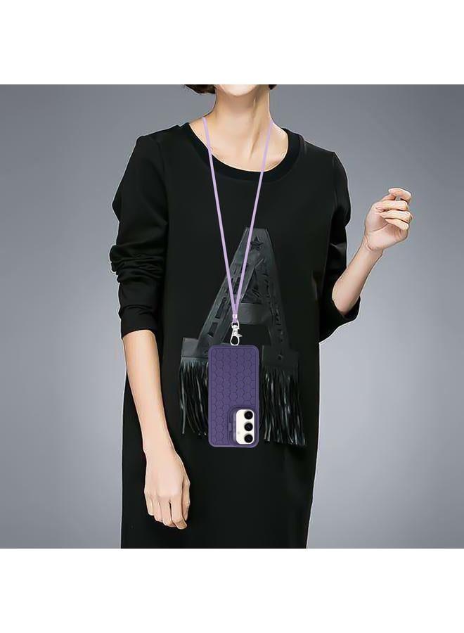 S-TOP Case For Samsung Galaxy S24+ 5G Honeycomb Radiating Lens Holder Magsafe Phone Case with Lanyard - Image 4