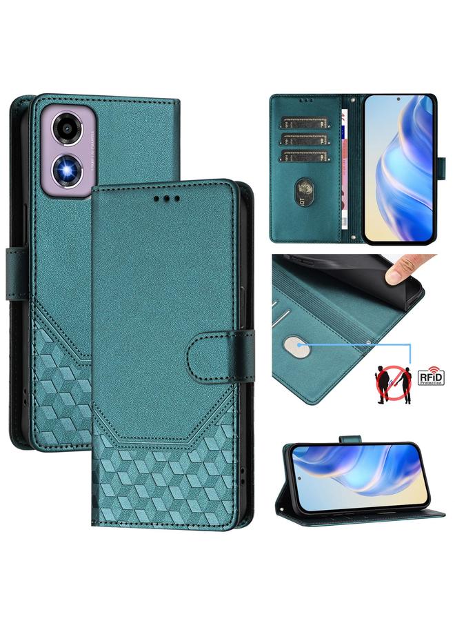 S-TOP Case For Motorola Moto E14 4G / G24 4G Honeycomb Embossing RFID Leather Phone Case - Image 1
