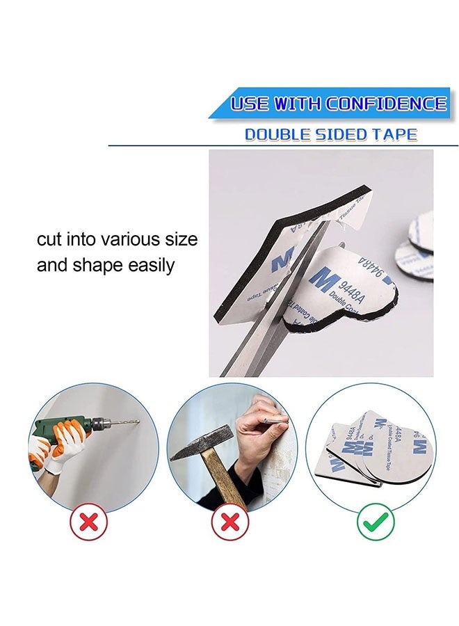 3M 100 Pcs Double Sided Tape Strong Heavy Duty Waterproof Tape Adhesive Foam Pad Tape for Holding Picture, Walls Picture, Light, Hooks, Home, Office, 40×40mm - Image 5