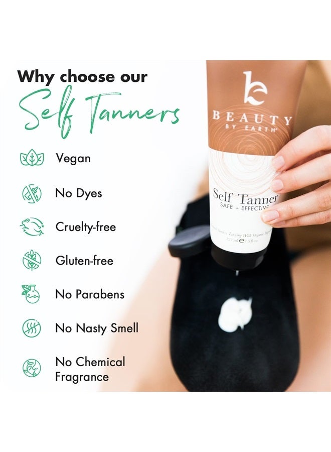 Beauty by Earth Tanning Lotion Self Tanner - With Natural and Organic Ingredients Non Toxic Sunless Browning Lotion - Best Gradual Tan Lotion for Men and Women, Fair to Medium - Image 2
