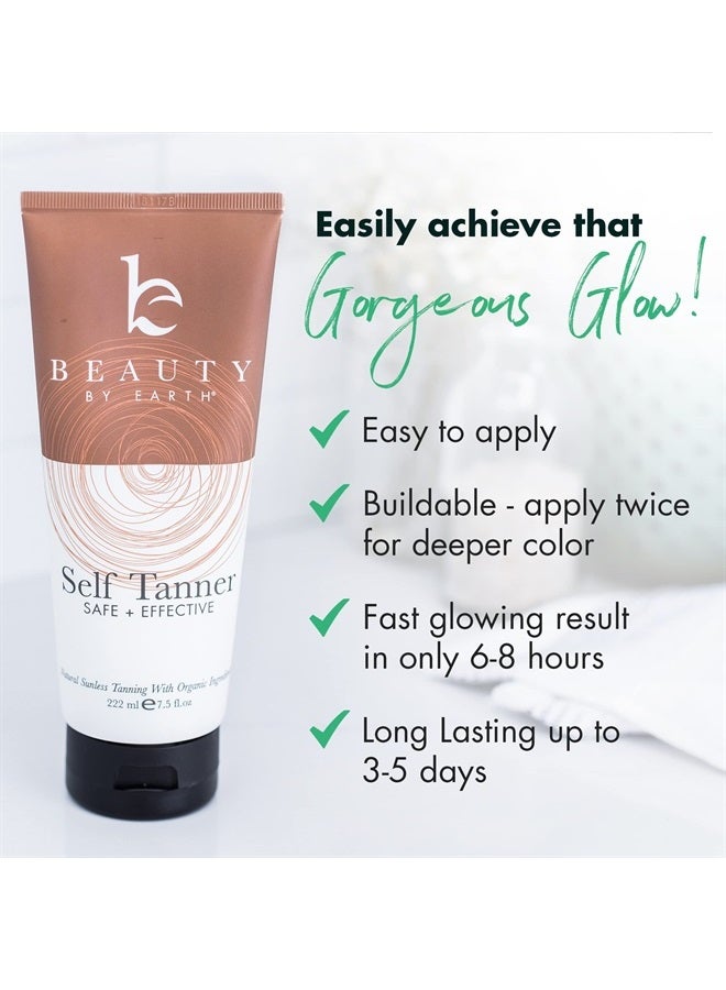 Beauty by Earth Tanning Lotion Self Tanner - With Natural and Organic Ingredients Non Toxic Sunless Browning Lotion - Best Gradual Tan Lotion for Men and Women, Fair to Medium - Image 3