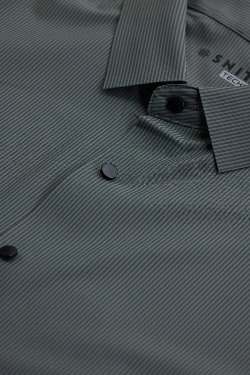 SNITCH Grey Stripes Technical Stitchless Shirt