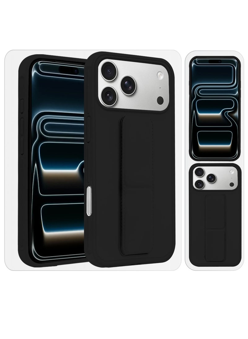 DUSALA For iPhone 17 Pro Max Case Cover Finger Grip Holder Phone Car Magnetic Multi-function Shockproof Protective Case Two-in-One Phone Holder Case - Black - Image 5
