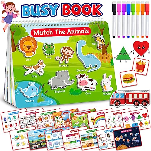 Benresive Busy Book for Toddlers 35 Montessori Preschool Learning Activities Book Educational Sensory Travel Toys for Kids Birthday Gifts for Boys Girls Ages 3 - Image 1