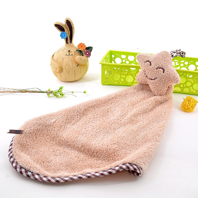 CLUZE Super Soft Star Hanging Hand Towel for Kitchen and Bathroom Ultra Absorbent Thick Coral Velvet Hand Towels with Hanging Loop Fast Drying Microfiber 38x25 Pack of 8 - Image 4