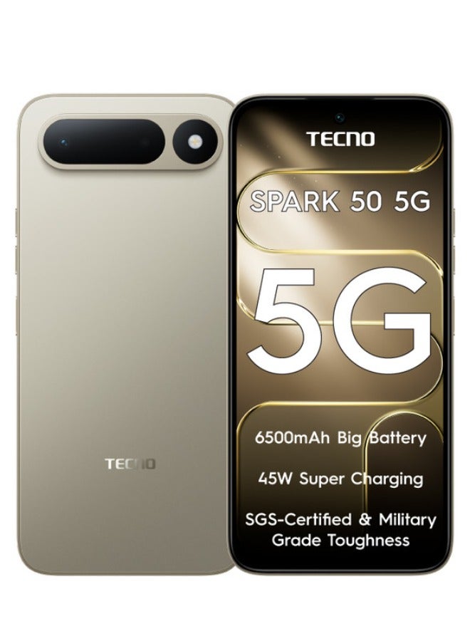 TECNO Spark 50 5G Dual SIM 4GB RAM 256GB Champagne Gold - Middle East Version - Image 1