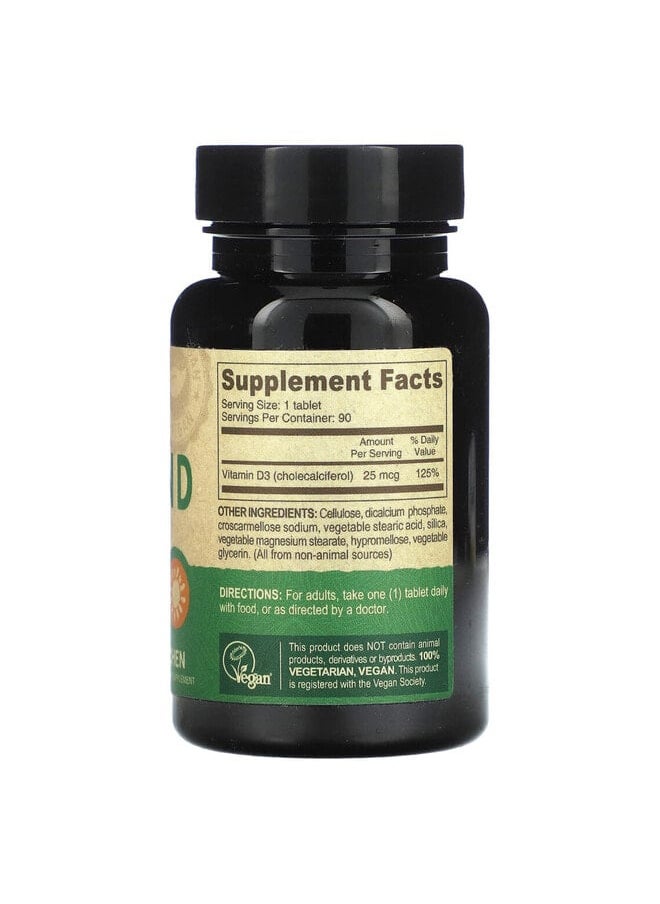 Deva Vegan Vitamin D3, 125 mcg (5,000 IU), 90 Tablets  - Image 3