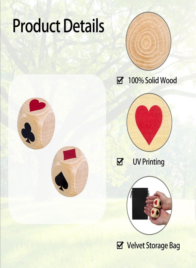 Uibyriy Trump Marker Dice Set 2PCS Wooden Euchre Cube 1.57'' - Image 3