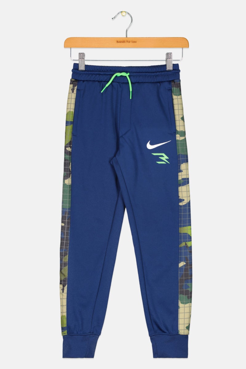 Nike سروال تدريب للأطفال من نايك 3 براند بواسطة راسل ويلسون للأولاد، تصميم تمويه أزرق - Image 1