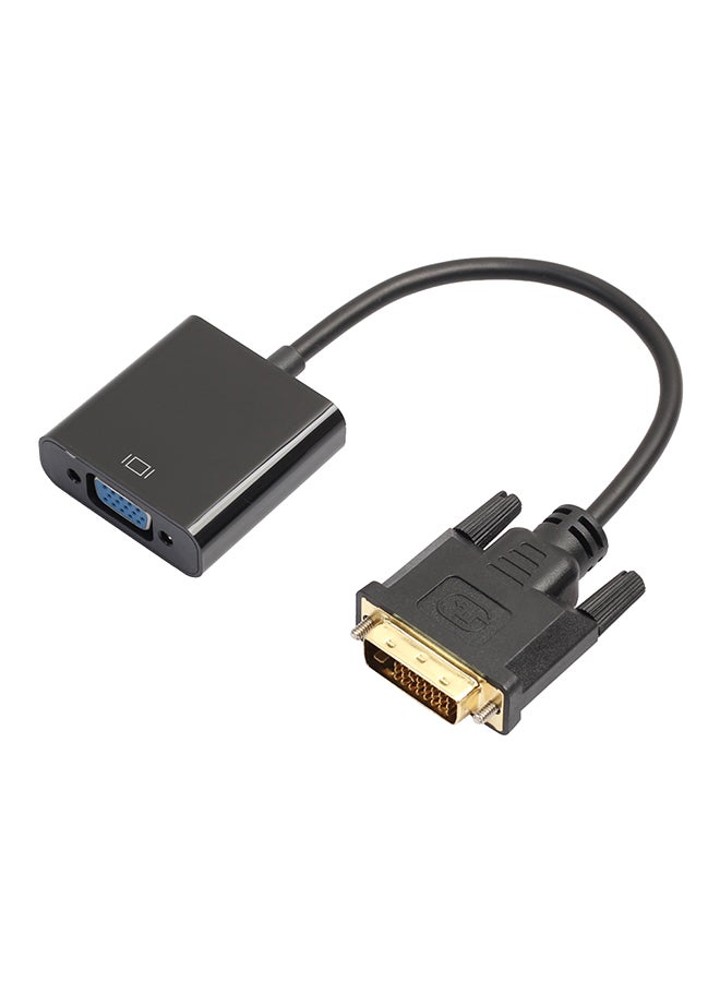 DVI To VGA HDTV Converter Cable For PC Display Card Black - Image 1