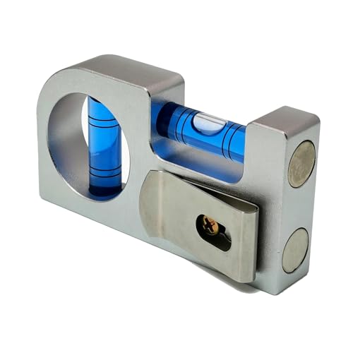 The Yan He Solid aluminum alloy Mini level ruler portable mini level bubble meter with magnetic function TV stand installation Silver Blue - Image 1