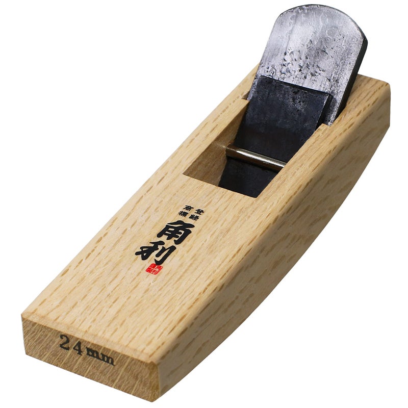 KAKURI Mini Hand Plane for Wood 24mm Curved Sole Japanese Small Block Plane Tool for Round Work Woodworking Smoothing 48 x 14 x 15 in Made in Japan