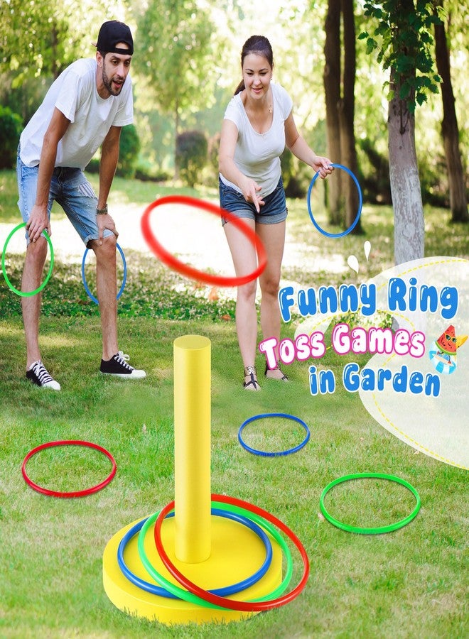 HI-BOOM Hiboom Pool Ring Toss Games Toys, Swimming Pool Games for Adults and Family with 6 Pcs Throwing Rings, Water Foam Toss Float Toys for Summer Outdoor, Beach, Yard, Party (Bright Yellow Base) - Image 5