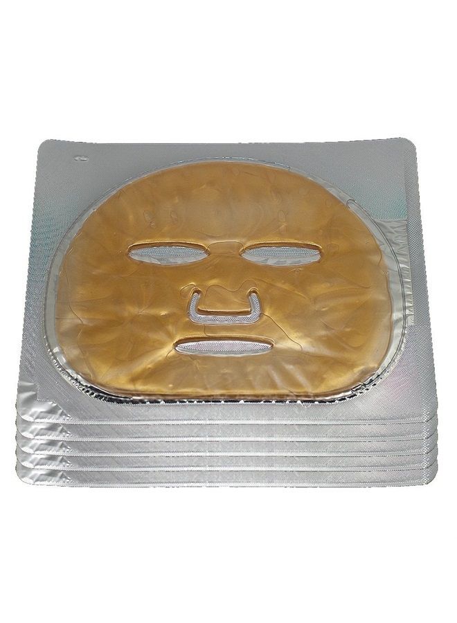 EMILYSTORES 5PCS 24K Gold Gel Collagen Facial Masks Sheet Patch Anti Ageing Puffiness Skincare Anti Wrinkle Moisturising, For Deep Tissue Rejuvenation, Spring Summer Cool Feel - Image 3