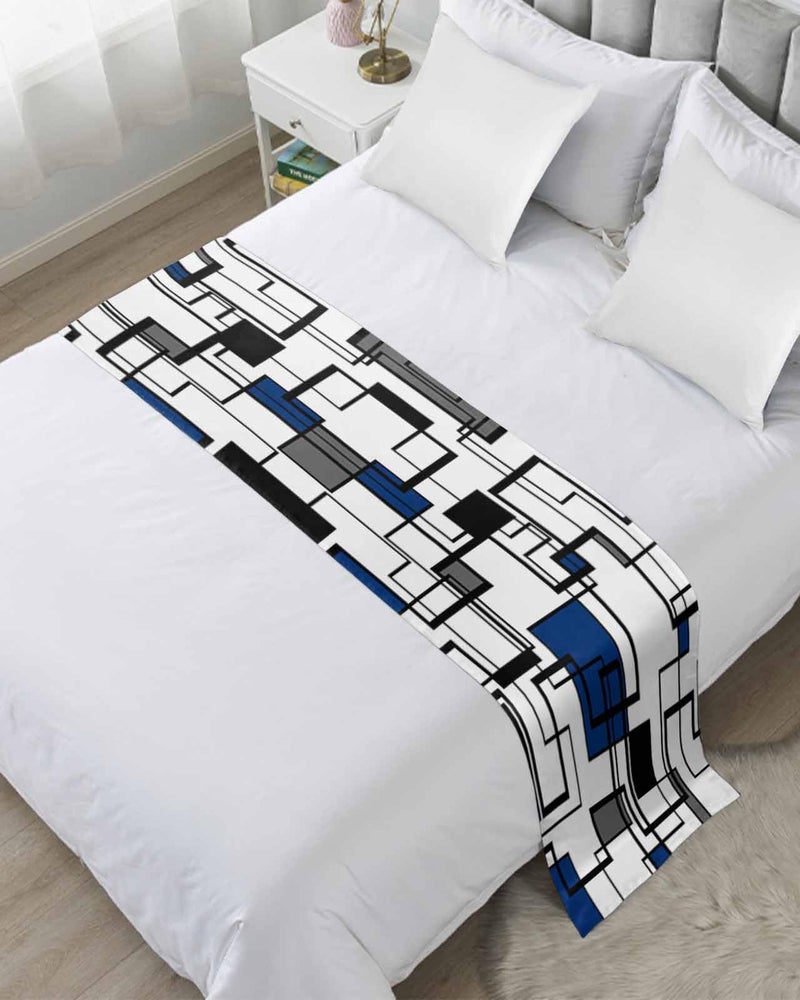 Geometric Bed Runner For King Size Bed 94x20 Inches Decorative Throw For Foot Of Bed - Image 2
