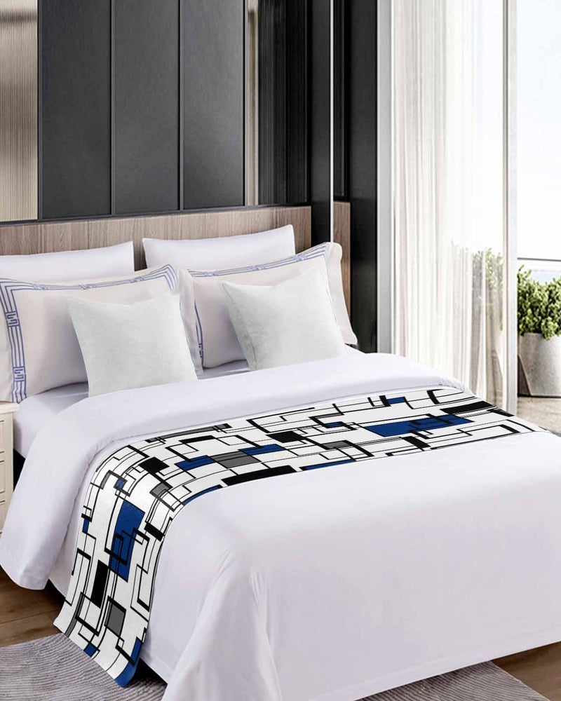 Geometric Bed Runner For King Size Bed 94x20 Inches Decorative Throw For Foot Of Bed - Image 5