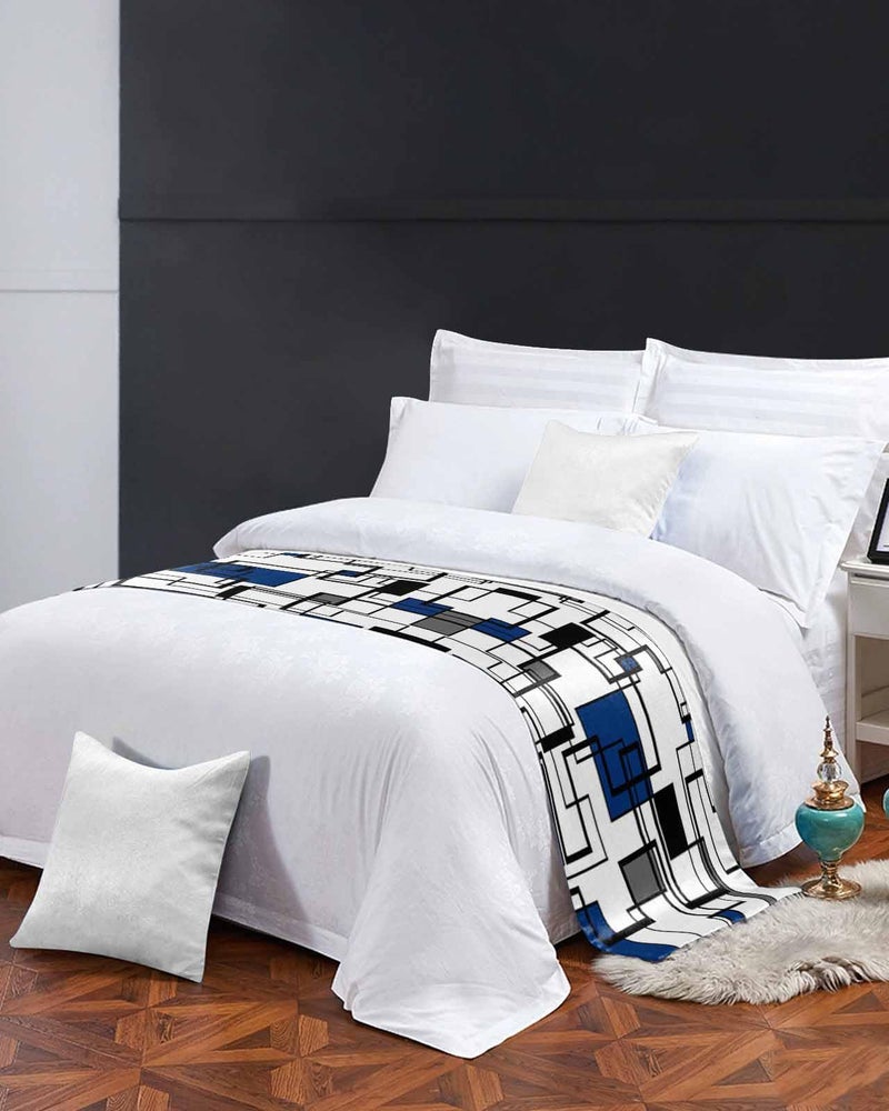 Geometric Bed Runner For King Size Bed 94x20 Inches Decorative Throw For Foot Of Bed - Image 4