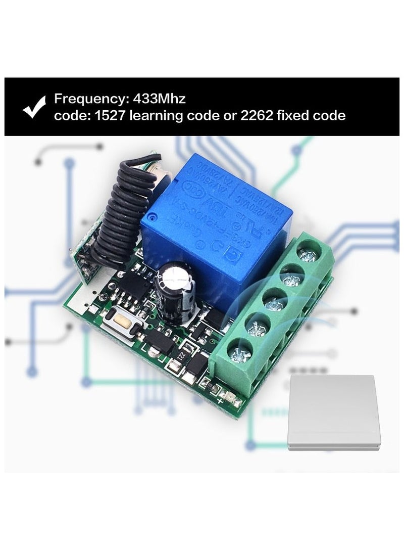 Diese Wall Panel Remote Control Switch 433MHz 12V 10A Relay ReceiverFor Bedroom Ceiling Light Lamp Bulb - Image 4