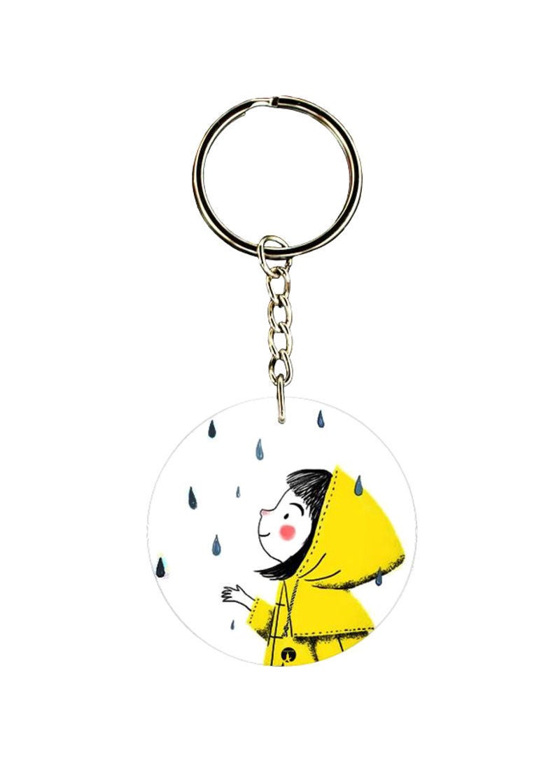 RKN Double Sided Child In Rain Printed Keychain