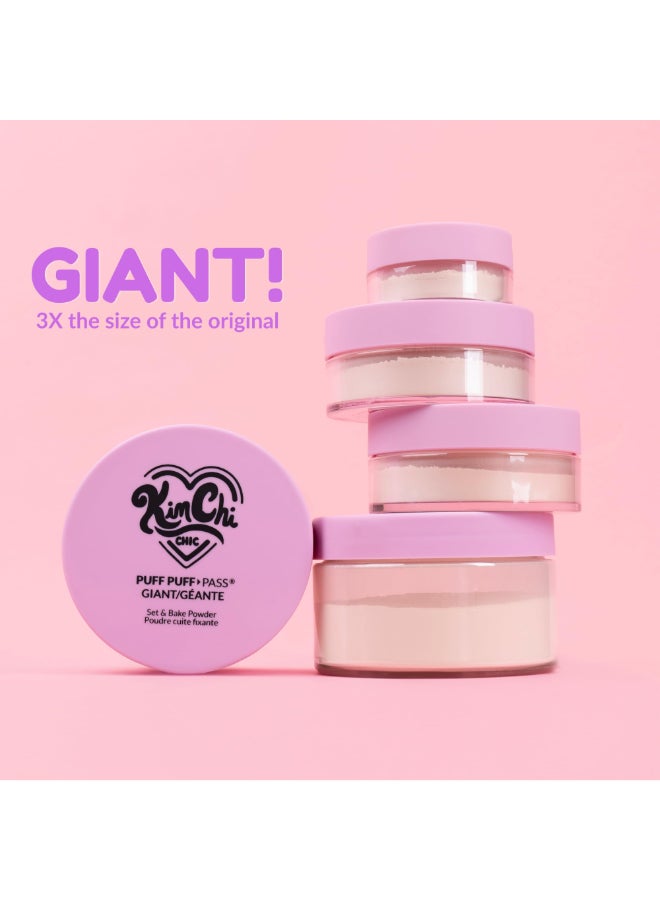 Kimchi Chic KimChiChic Beauty Giant Puff Puff Pass Set Bake Powder Loose Setting Powder with Rice Powder Vitamin E Finely Milled for All Day Wear Translucent 80g - Image 4