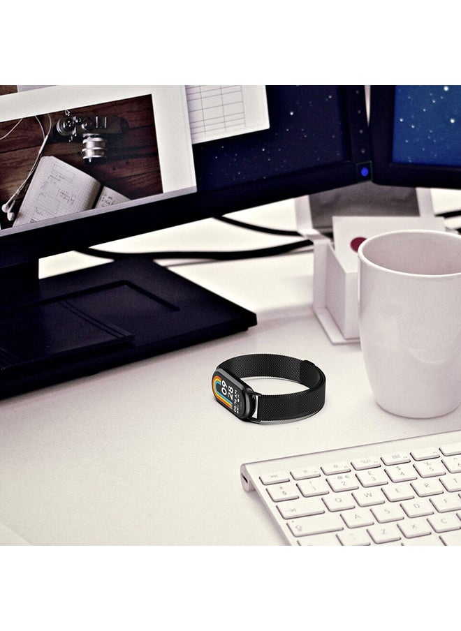 O Ozone - Milanese Loop Strap for Xiaomi Mi Band 8/Xiaomi Smart Band 8 - Stainless Steel Magnetic Adjustable Mesh Metal Watch Bands for Men and Women - Silver - Image 1