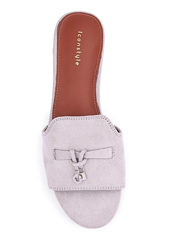 IconStyle Croc-Embossed Flat Mules