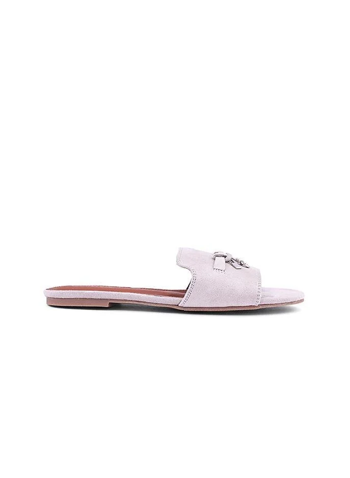 IconStyle Croc-Embossed Flat Mules