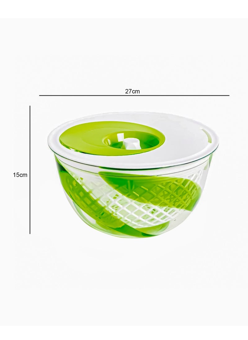 Large Salad Spinner Keeper 4 Liters Fruits Vegetables Chopper Quick Dryer Spin, Drain, Serve, Wash Making Bowl