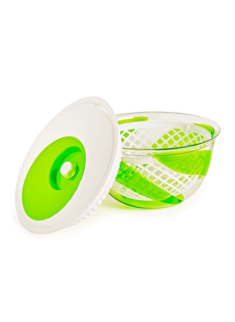 Large Salad Spinner Keeper 4 Liters Fruits Vegetables Chopper Quick Dryer Spin, Drain, Serve, Wash Making Bowl