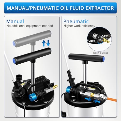YSTOOL 6.5L Pneumatic and Manual Fluid Extractor Pump Set with Oil Vacuum Change Evacuator, Extension Tubes and Brake Bleeding Hose for Automotive Agricultural Machinery - Image 2