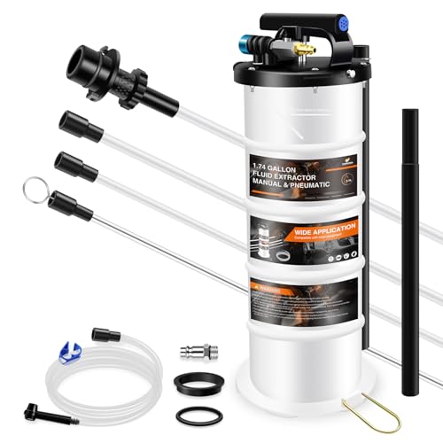 YSTOOL 6.5L Pneumatic and Manual Fluid Extractor Pump Set with Oil Vacuum Change Evacuator, Extension Tubes and Brake Bleeding Hose for Automotive Agricultural Machinery - Image 1