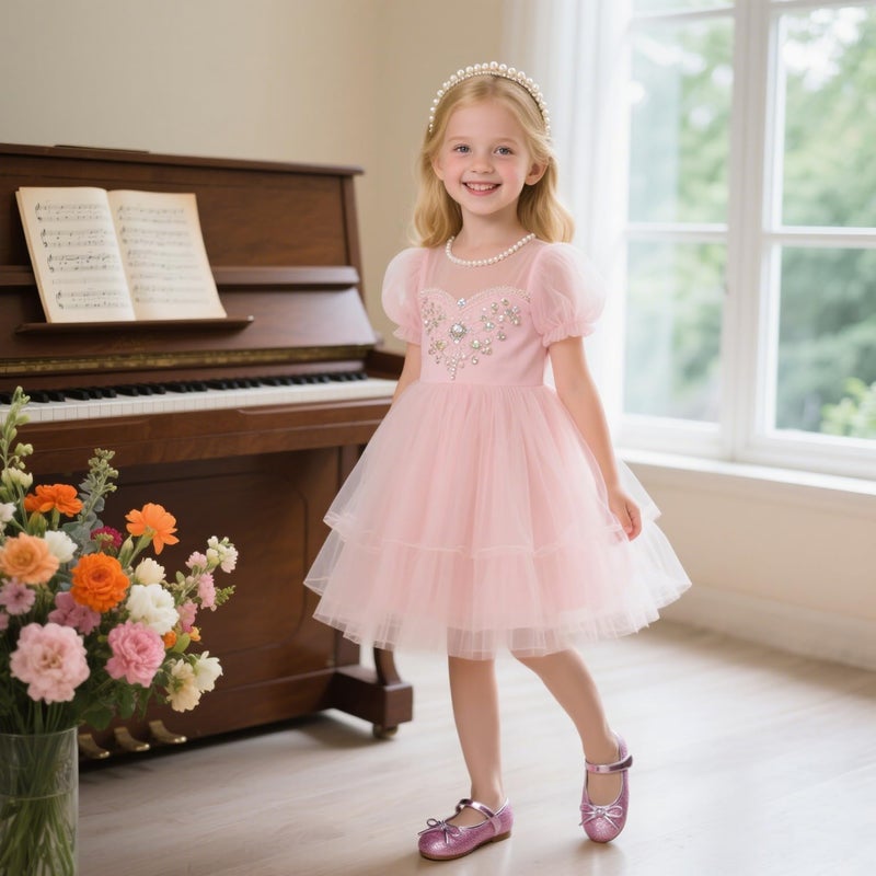 Otter MOMO Toddler/Little Girls Mary Jane Ballerina Flats Shoes Slip-on School Party Dress Pink Shoes Size 5 - Image 2