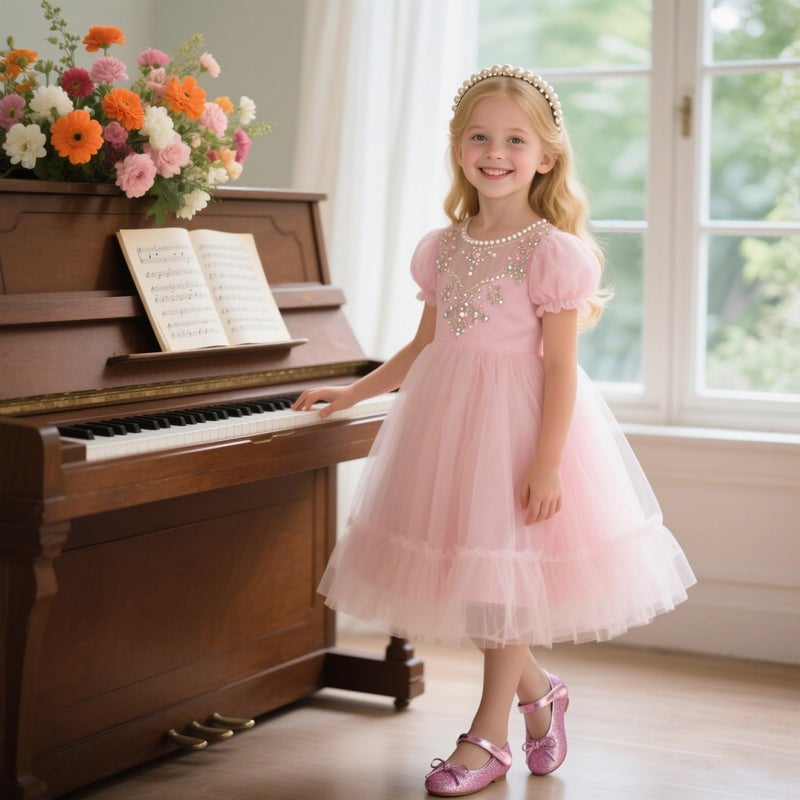 Otter MOMO Toddler/Little Girls Mary Jane Ballerina Flats Shoes Slip-on School Party Dress Pink Shoes Size 5 - Image 3