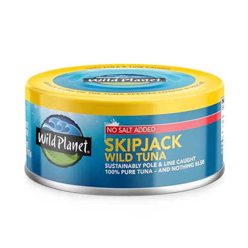 Wild Planet Skipjack Wild Tuna, No Salt Added, Canned Tuna, Sustainably Wild-Caught, Pole & Line, Non-GMO, Kosher, 5 Ounce (Pack of 12) - Image 2