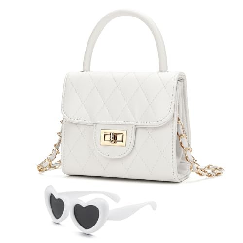 Qiuhome Toddler Purse Little Girl Purse Childrens Purses Little Girls Handbag (White) - Image 1