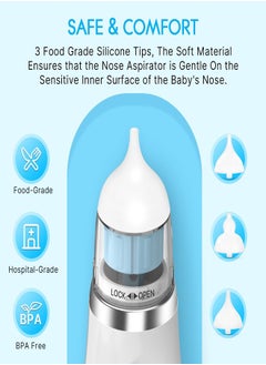 Osowake Electric Nasal Aspirator for Toddler with 5 Levels, Automatic Baby Nose Sucker with 3 Tips, Self-Cleaning, Music and Light Function  - Image 5