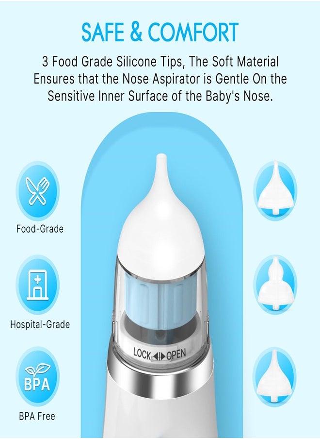 Osowake - Electric Nasal Aspirator for Toddler with 5 Levels, Automatic Baby Nose Sucker with 3 Tips, Self-Cleaning, Music and Light Function - Image 1