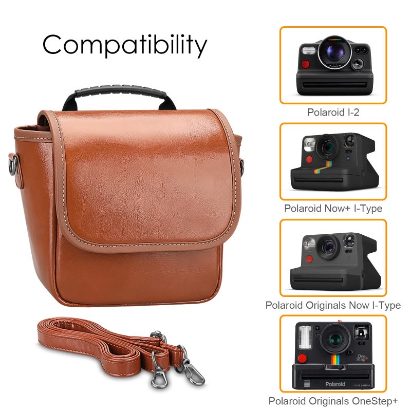 Fintie Camera Bag Compatible with Polaroid Now+ Generation 3/2/1 I-Type, Polaroid Now Gen 3rd/2nd/1st, OneStep 2 VF, I-2 Instant Film Camera Travel Shoulder Case with Adjustable Strap Accessories - Image 2