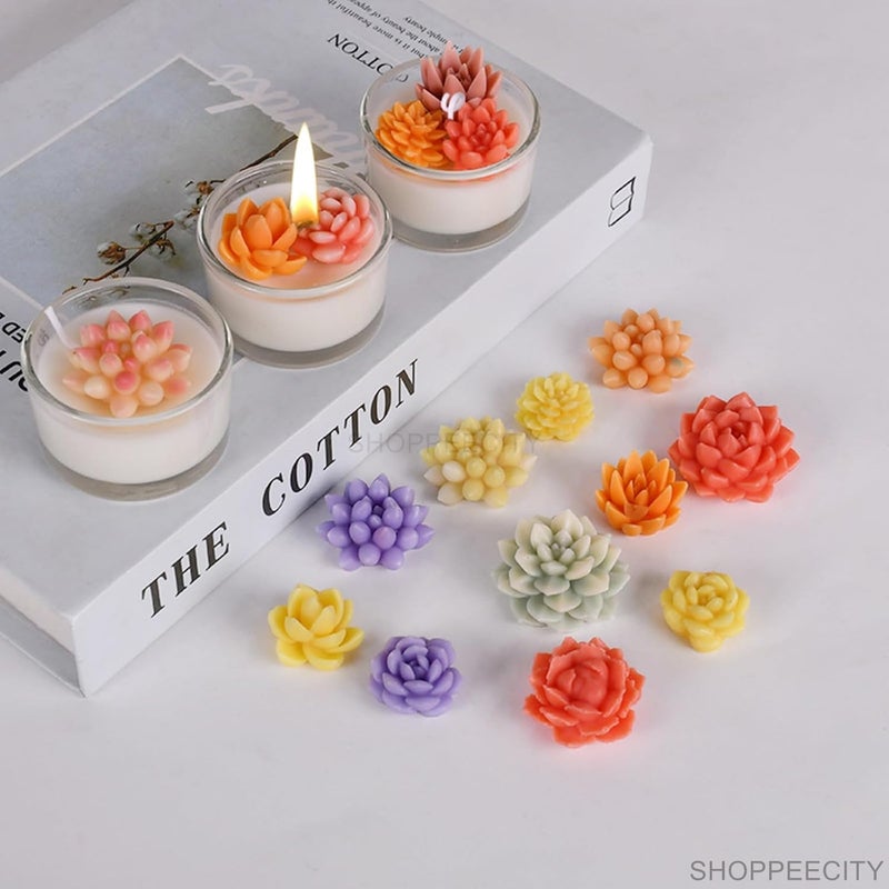 ShoppeeCity 3D Succulent Cactus Flower Plants Silicone Candle Mold 9 Cavity Craft Mould DIY Handmade Ornament Chocolate Cake Dcor Resin Art Home Decoration - Image 4