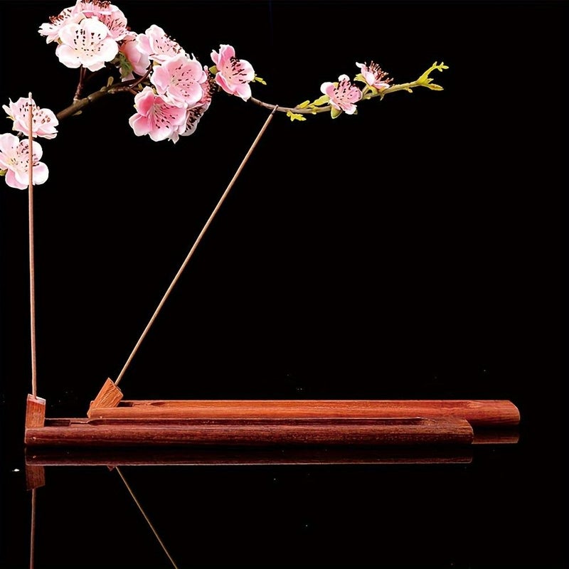 2 Pcs Wooden Incense Stick Holder With Adjustable Angle And Ash Catcher - Image 4