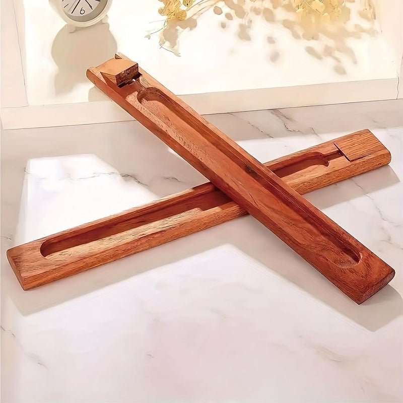 2 Pcs Wooden Incense Stick Holder With Adjustable Angle And Ash Catcher - Image 3