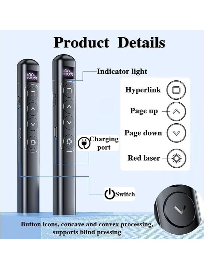 Generic - Wireless Presenter With Laser Pointer Pen Black Presentation Clicker with Red Laser - Image 1