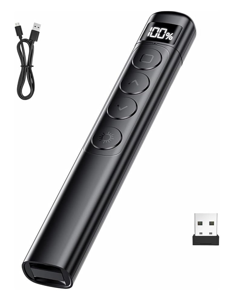 Generic - Wireless Presenter With Laser Pointer Pen Black Presentation Clicker with Red Laser - Image 1