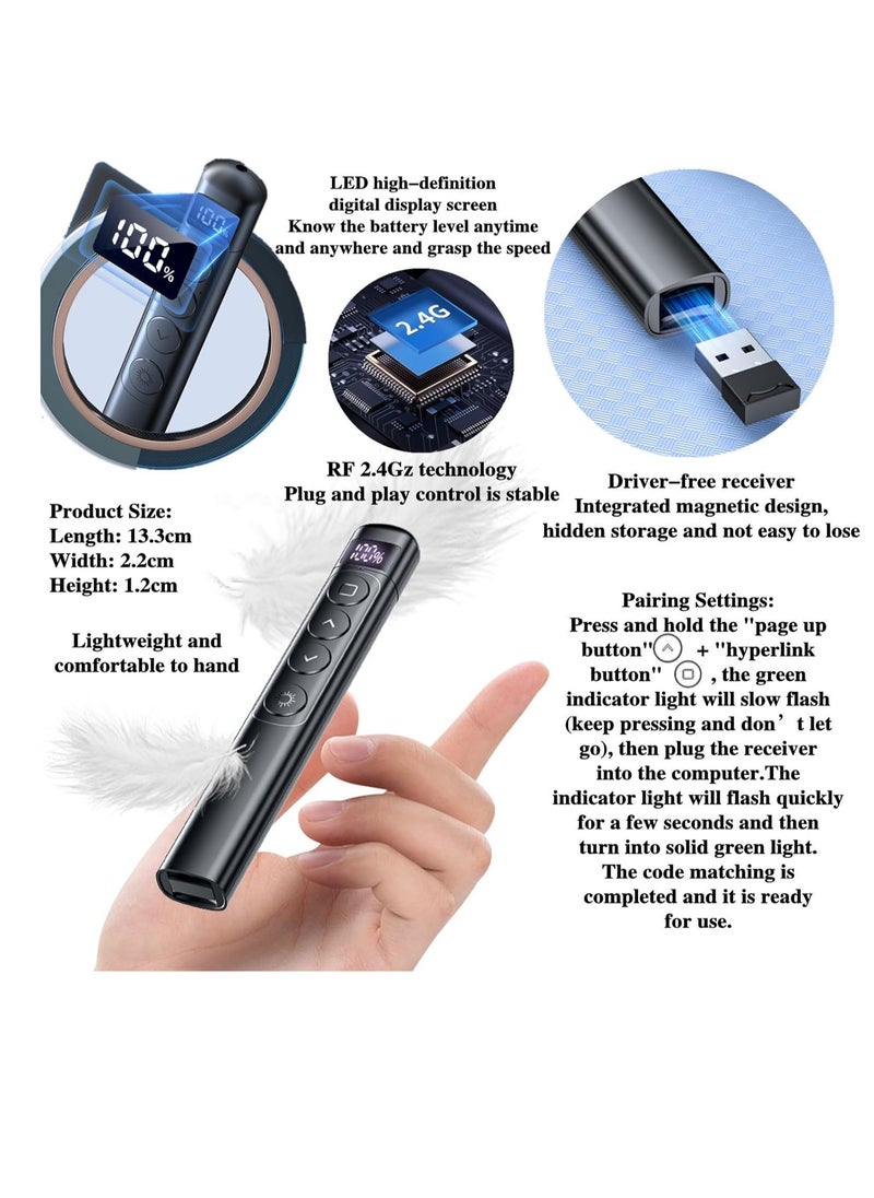 Generic - Wireless Presenter With Laser Pointer Pen Black Presentation Clicker with Red Laser - Image 1